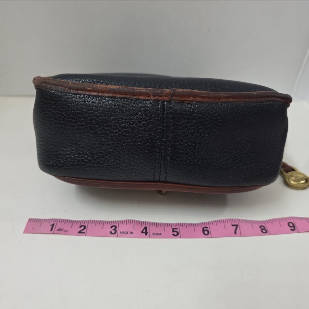 Vintage Set Dooney & Bourke Black British Tan All Weather Leather Bag + Wallet - Picture 5 of 14